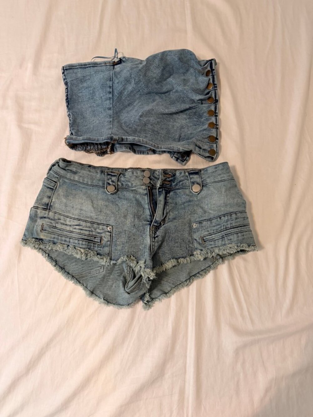 Fashion Nova 2 Piece Jean Set